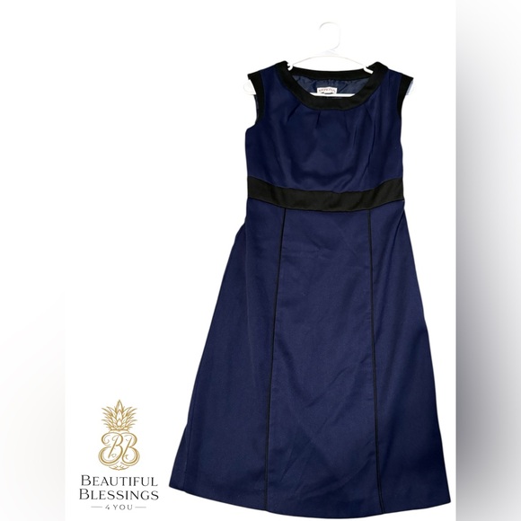 Women’s Junior’s Merona Navy Dress with Black Trim Size 2 Business, Formal - Picture 2 of 8